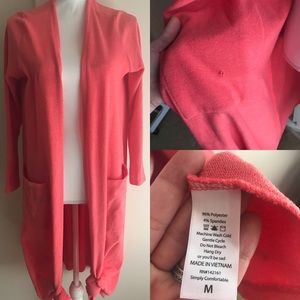 Medium coral Sarah Lularoe duster cardigan